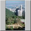 Hong Kong Island -  Blick von Victoria Peak auf die Skyline von Hongkong. Im Hintergrund die Halbinsel Kowloon und New Territories