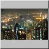 Hong Kong Island -  nächtlicher Blick vom Victoria Peak auf die leuchtende Skyline von Hongkong