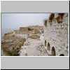 Kerak - Ruine der Kreuzritterburg aus dem XII Jh., schlechte Sicht auf die Umgebung wg. des Sandsturms