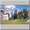 Kalksteinfelsen in der Nähe der Burgruine von Ogrodzieniec