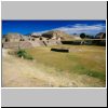 Monte Alban - nördliche Plattform, Blick von der südwestlichen Ecke aus  nach Nordosten, vorne - der versunkene Hof