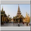 Yangon - Shwedagon Pagode, verschiedene Tempeln westlich des Zentralstupas
