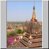 Bagan - Dhamma-ya-zi-ka Pagode, Blick von oben auf die Umgebung (Richtung Nordwesten)