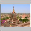 Bagan - Dhamma-ya-zi-ka Pagode, Blick von oben auf die Umgebung (Richtung Nordwesten)