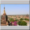 Bagan - Dhamma-ya-zi-ka Pagode, Blick von oben auf die Umgebung (Richtung Nordwesten)