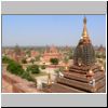 Bagan - Dhamma-ya-zi-ka Pagode, Blick von oben auf die Umgebung (Richtung Nordwesten)
