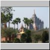 Bagan - That-byin-nyu Tempel, Blick von der alten Straße zwischen Old Bagan und Nyaung-U