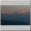 Dhulikhel - Blick auf den Himalaya beim Sonnenuntergang vom Hotelzimmer aus