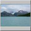 Lago Argentino - Schiffsausflug, Landschaft auf dem Weg zu Lago Onelli, Gletscher in den Bergen