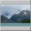 Lago Argentino - Schiffsausflug, Landschaft auf dem Weg zu Lago Onelli, Gletscher in den Bergen