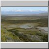 Patagonien - Salzseen an der Route Nr. 55 ca. 15 km vor dem Ort Lago Blanco, im Hintergrund die Andenkette an der Grenze nach Chile