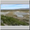 Patagonien - Salzseen an der Route Nr. 55 ca. 15 km vor dem Ort Lago Blanco, im Hintergrund die Andenkette an der Grenze nach Chile