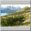 Torres del Paine NP - Blick auf den Lago Pehoé und die Cuernos-Gipfel