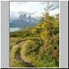 Torres del Paine NP - Blick auf den Lago Pehoé und die Cuernos-Gipfel