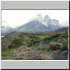 Torres del Paine NP - Wanderung von Salto Grando Wasserfall entlang des Ufers des Lago Nordenskjöld Richtung Cuernos-Gipfel