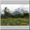 Torres del Paine NP - Wanderung von Salto Grando Wasserfall entlang des Ufers des Lago Nordenskjöld Richtung Cuernos-Gipfel