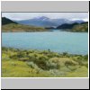 Torres del Paine NP - Wanderung von Salto Grando Wasserfall entlang des Ufers des Lago Nordenskjöld Richtung Cuernos-Gipfel