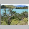 Torres del Paine NP - Wanderung von Salto Grando Wasserfall entlang des Ufers des Lago Nordenskjöld Richtung Cuernos-Gipfel