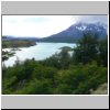 Torres del Paine - Wanderung vom Campingplatz Pehoé zum Aussichtspunkt Mirador Condor, Blick auf den Lago Pehoé