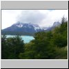 Torres del Paine - Wanderung vom Campingplatz Pehoé zum Aussichtspunkt Mirador Condor, Blick auf den Lago Pehoé