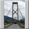 unterwegs auf der Carretera Austral zwischen Puyuhuapi und Chaiten - Hängebrücke über den Rio Yelcho