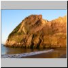 Insel Chiloé - Strand und ein Felsen in der Nähe vom Campingplatz Playa Gaviotas bei Ancud