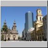 Santiago de Chile - Plaza de Armas, vorne die Kathedrale