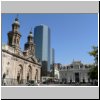 Santiago de Chile  die Kathedrale auf der Plaza de Armas, rechts das Postgebäude