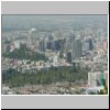 Santiago de Chile  unterwegs zum Gipfel des Cerro San Cristobal, Blick auf die Stadt