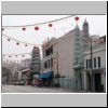 Chinatown - Sri Mariamman Tempel (links) und Jamae Moschee (rechts) an der South Bridge Road