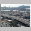 Blick von der Seilbahn (Cable Car) auf die Telok Blangah Road und den Containerhafen