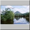 Bentota-Flußfahrt - ein Nebenarm des Flusses, Blick auf den sog. Little Adams Peak