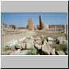 Perge - Ruinen der Stadt, in der Mitte das hellenistische doppeltürmige Stadttor