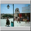 Sousse - die Große Moschee und Geschäfte am Rande der Medina